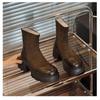 Faionable Retro Chunky Platform Boots Women's Punk Ankle Boots Leather Autumn Winter Warm Waterproof Rubber Booties Shoes