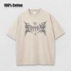 Y2k Hip Hop Vintage 90s Short-Sleeved Oversized T-Shirt Summer Goth Design Sense Loose Top Tide Streetwear Washed Denim T-Shirt