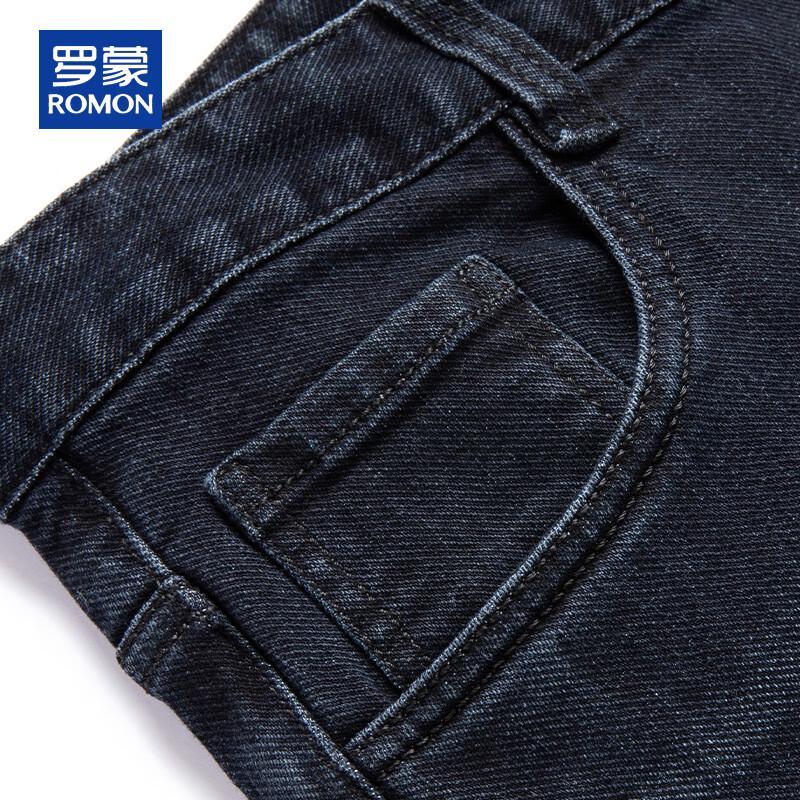 ROMON Men's Straight Fit Stretch Business Casual Jeans
