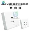 2/4 Ports USB Electrical Socket 220V/36V To 5V Wall Mounting Charger Station Power Adapter Plug Outlet With LED Light For Home
