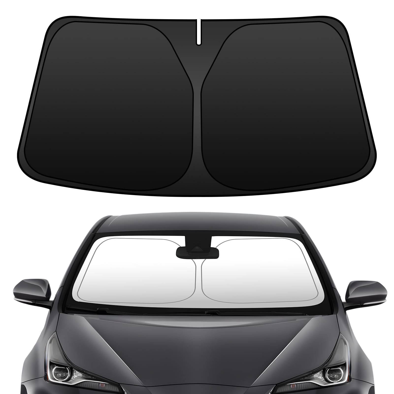 

for all vehicle BLUESEATEC Toyota Prius 30 Series Front Windshield Sunshade for PRIUS 30 Series Front Windshield ZVW30 ZVW35 Light Heat UV Sun Compact чёрный