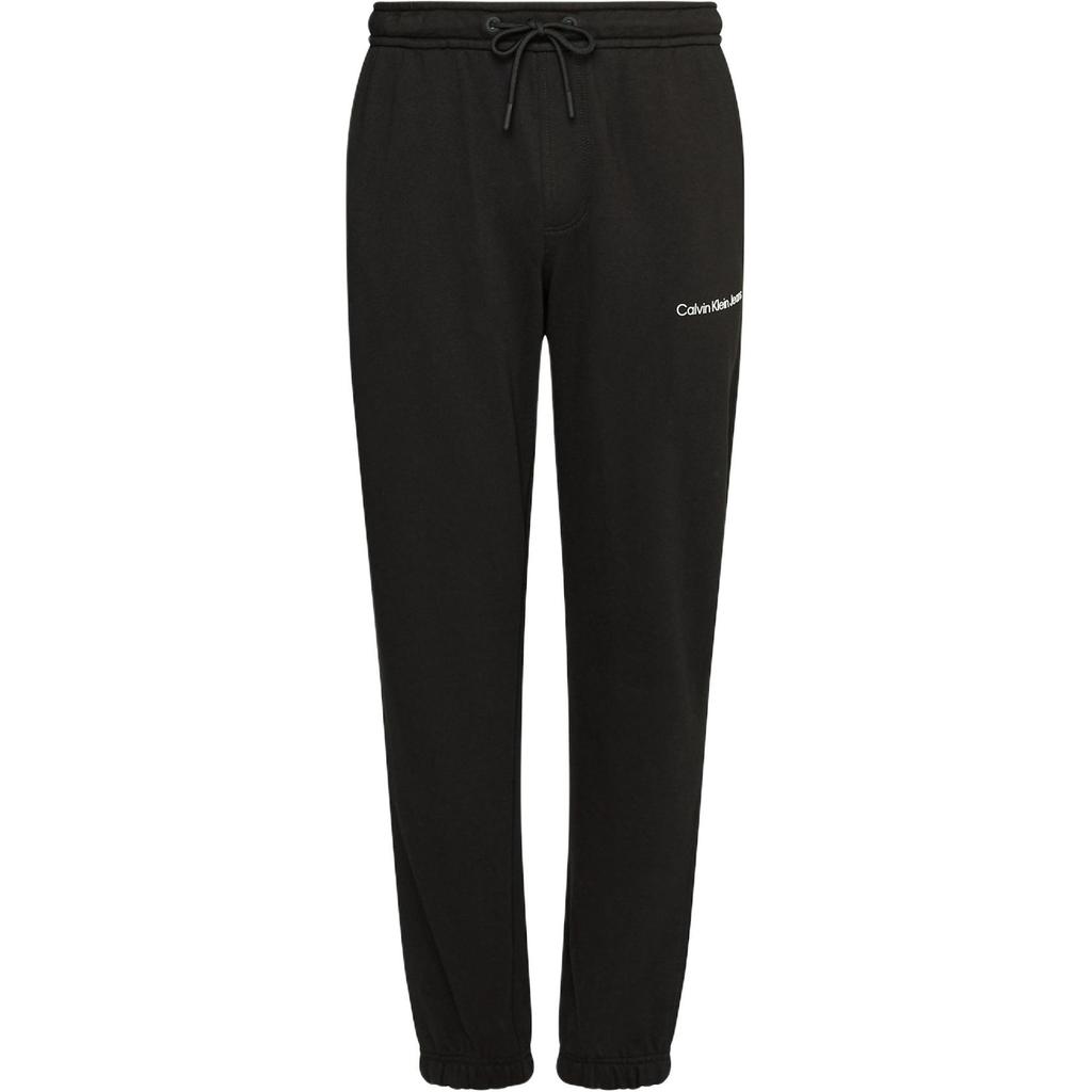 Calvin Klein Solid Color Drawstring Elastic Waist Cuffed Casual Pants Men Bottoms Black J30J324739-BEH