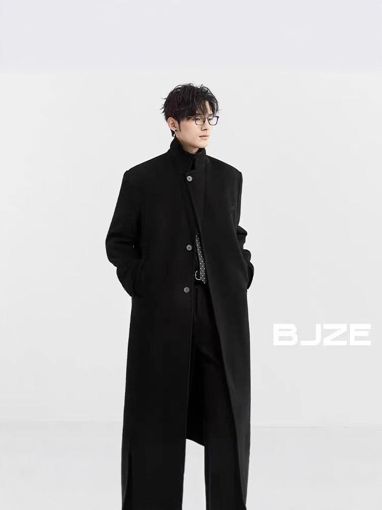 Men's Trendy British Mid-Length Woolen Coat