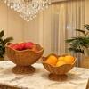 Elegante Cesto Frutta e Verdura Effetto Rattan Materiali PP Organizzatore Multiuso per Cucina con Design Floreale