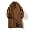 Spring and Autumn Windbreak Men's Mid To Long Coat Men's Jacket Solid Color Single Breasted Lapel Out Fashion Casual Men's Wear