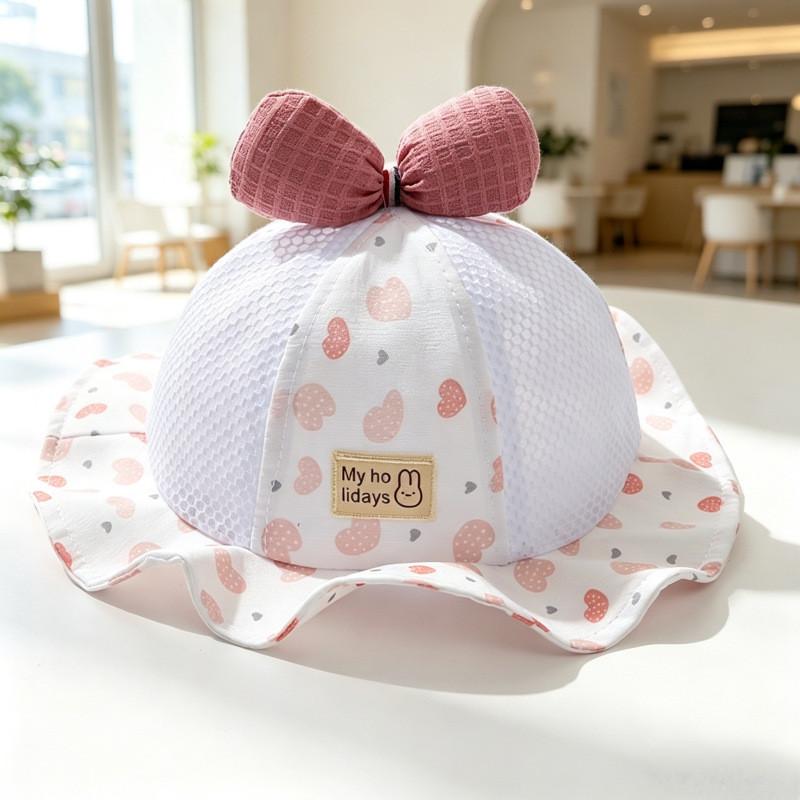 Baby Spring Summer Cotton Sun Hat With Wide Brim For Girls Sun Protection