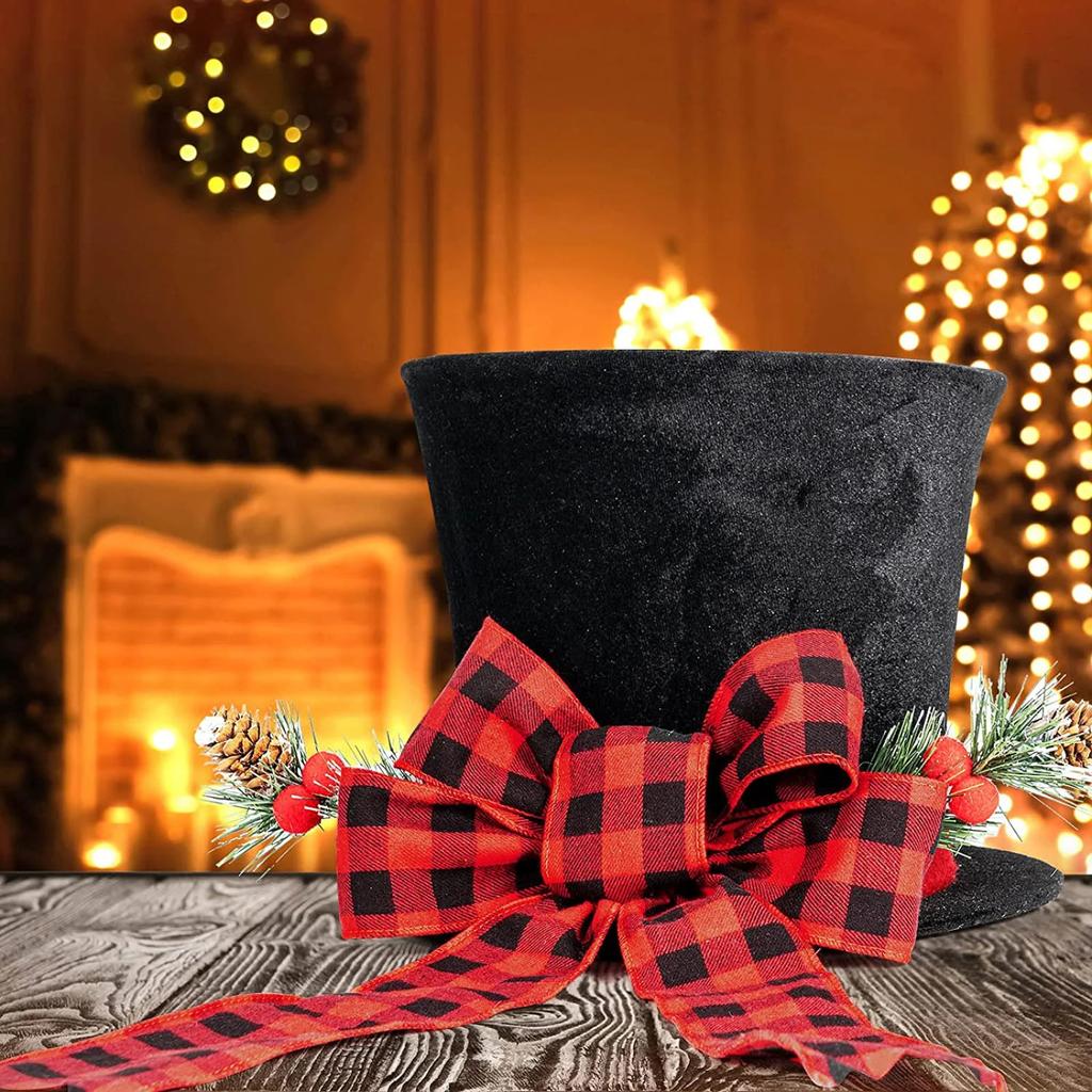 Christmas Hat Decoration Retractable Tree Top Hat Creative Bow Tree Top