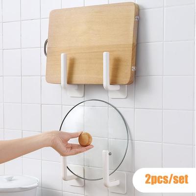 Nouveau 2pcs Support de Rangement de Cuisine Support pour Planche à Découper Couvercle de Casserole Film Plastique Support Papier Toilette KTY