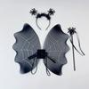 Spider Web Cosplay Outfit Bat Wing Halloween Kids Skirt Children Costume Set  Dress Up