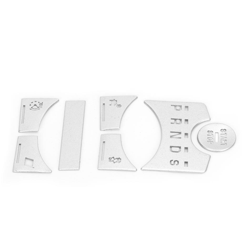 7pcs Central Control Gear Shift Panel Button Cover Sticker Silver Replacement for Jaguar XF 2012‑2015