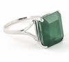 925 Sterling Silber Natürlicher zertifizierter 10 Karat Smaragd Solitärring für SieUS5