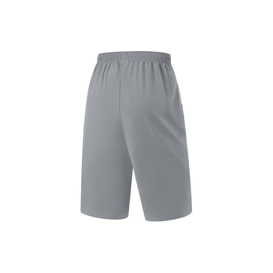 Li-Ning Fitness Series Solid Color Quick-Dry Woven Sports Shorts Men shorts Shadow-Gray AKQU401-2