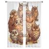 Owl Eyes Cute Claws Animal Window Curtains Sheer Chiffon For Living Room Bedroom Kitchen Decor