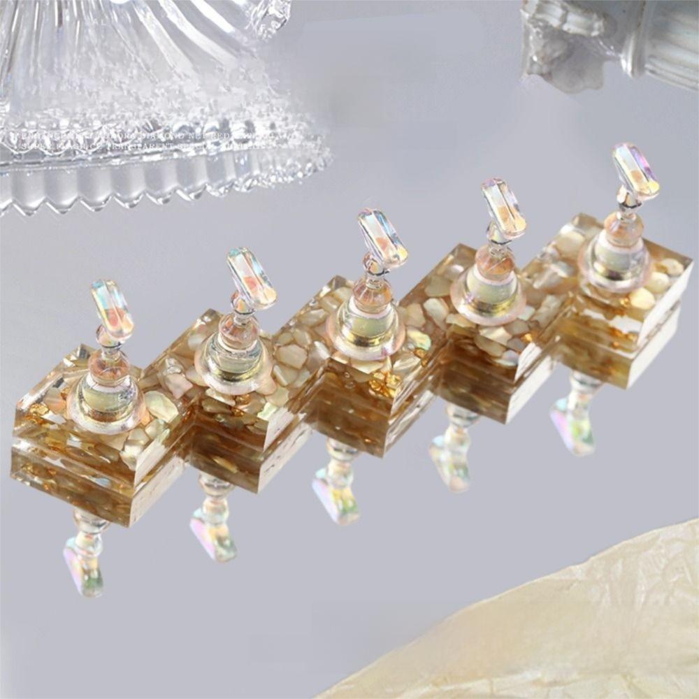 Square/Round Base Magnetic Nail Holder 5 Nail Holders Nail Tips Display Kit  Beginner