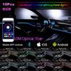 10 In 1 RGB LED Car Interior Neon EL Fiber Optical Strip Light Atmosphere Lamp