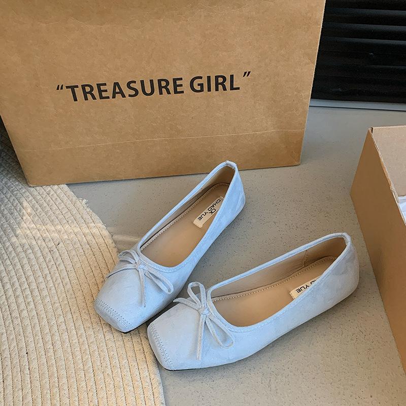 Flat shoes French bow women's shoes red small single shoes ballet shoes spring and summer new ladyshoes soft-soled shoes women