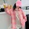Girls Shirt Network Red Korean Version Girls Casual Plaid Shirt Loose Top Big Child Spring Coat For 4-14 Years Old