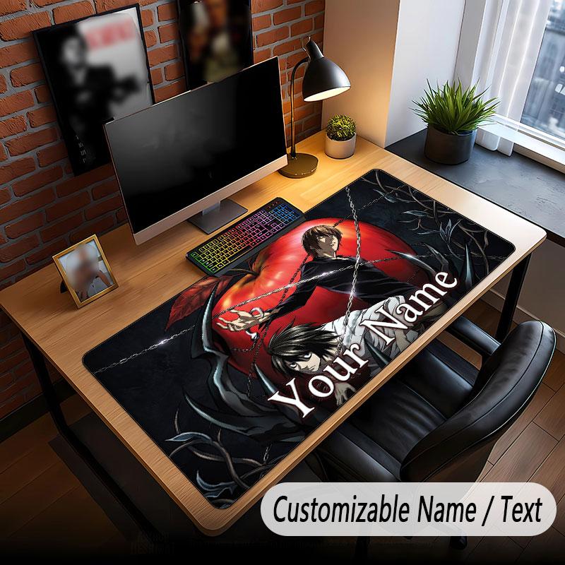 Custom Name Extended Mouse Pad,Death Note Gaming Desk Mat For Home Office Desktop Decor