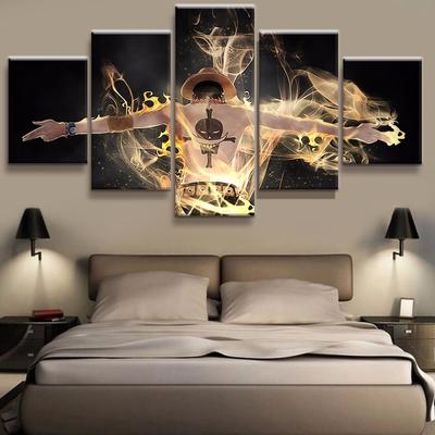 Arte da parede da lona decoração para casa pintura cartaz 5 painel personagem de uma peça para sala de estar moderno hd fotos quadro impresso