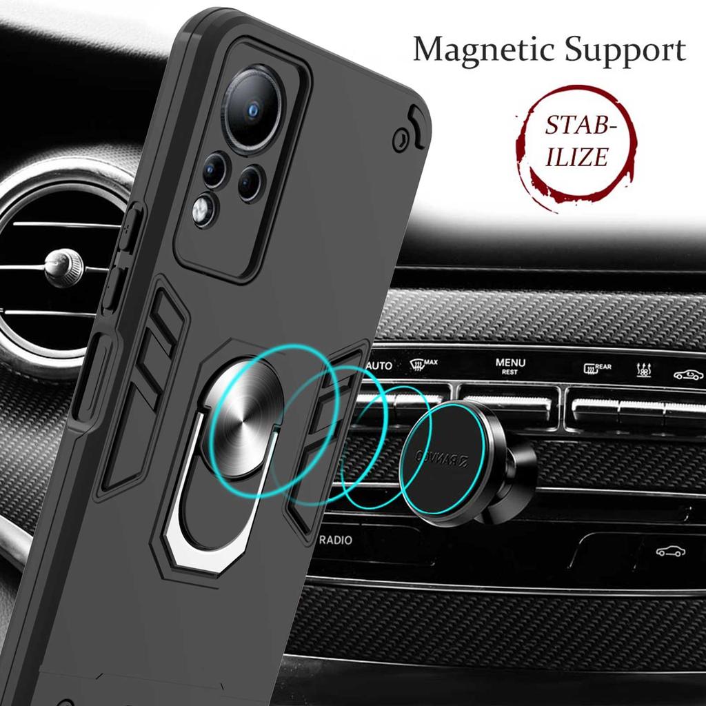 Hybrid-Telefonhülle für Infinix Note 11 7 Hot 11 11S Hot 10S NFC 10 9 Play Smart 6 5 4 X690 X680 X657 X656 Ständerhalter-Ringabdeckung