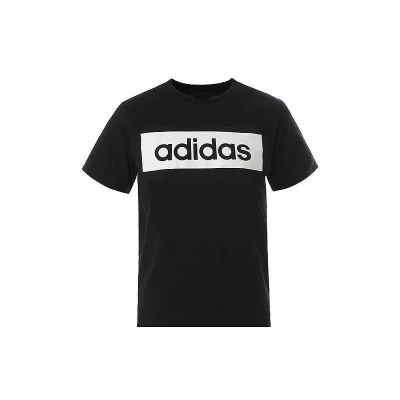 adidas Podstawowe T-shirty Męskie Czarne z Okrągłym Dekoltem Umiarkowany Prosty Krój AJ6077