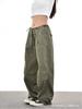Damen Militärgrüne Weitbeinige Fallschirm-Cargo-Hosen - 2025 Sommer Extra-Lang