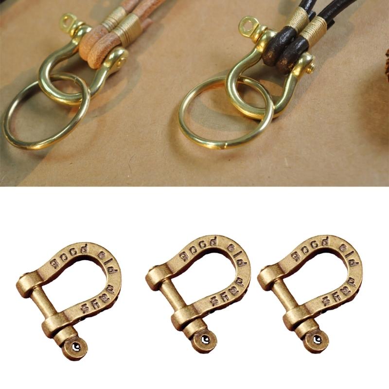 5Pcs Antique Brass Horse Shoe Clasps Screw in Fasteners for Apparel Bags DIY Craft Accessories