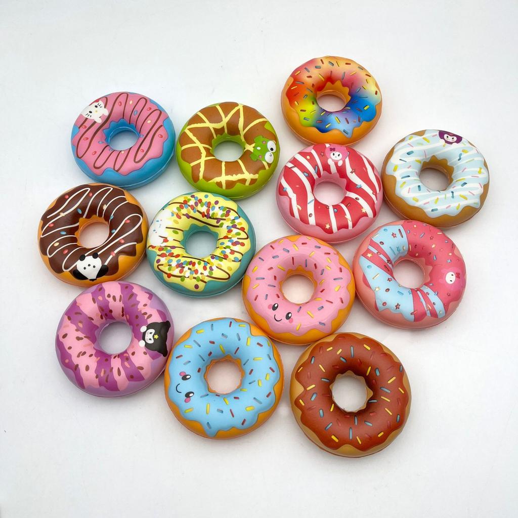 Donut Pu Slow Rebound Food Play Ornaments Pinch Music Foreign Simulation Cake Squishy