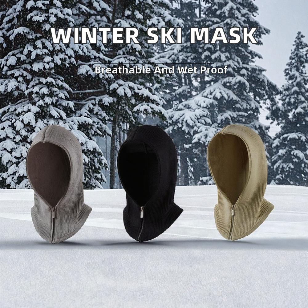 Fashion Ski Masks Winter Warm Sports Fishing Outdoor Unisex Custom Knitted Breathable Waterproof Polyester Balaclava Zipper