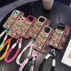 Vintage Persian Rug Pattern Protective Case For iPhone  15 14 17 Air 16 13 12 11 Pro Max Plus Litchi Texture Soft Cover Lanyard