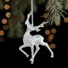 Glitter Plastic White Christmas Ornament Transparent Snowflake White Bell Bell Decoration Light Luxury Christmas Tree Decoration