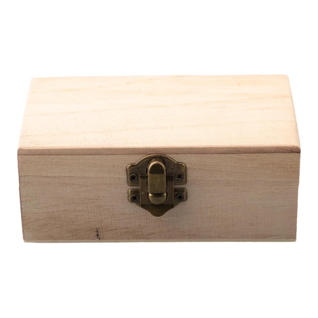 1PC Wooden Boxes With Lid Square Hinged Jewellery Craft Storage Box For Home Decoration DIY Hand-Made Mother's Day
