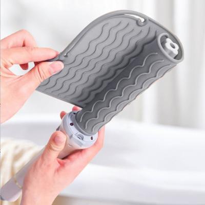 Curling Iron Heat Resistant Mat Anti-slip Silicone Rectangle Portable Flat Iron Hair Straightener Hair Styling Hot Tools
