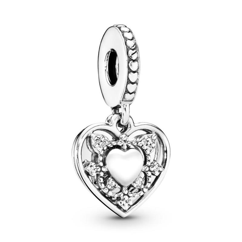 Diy Women Jewelry Gifts Sparkling Hearts Series Charms Leveled Hearts Openwork Mom&Heart Beads Fit Original Bracelet Accessories
