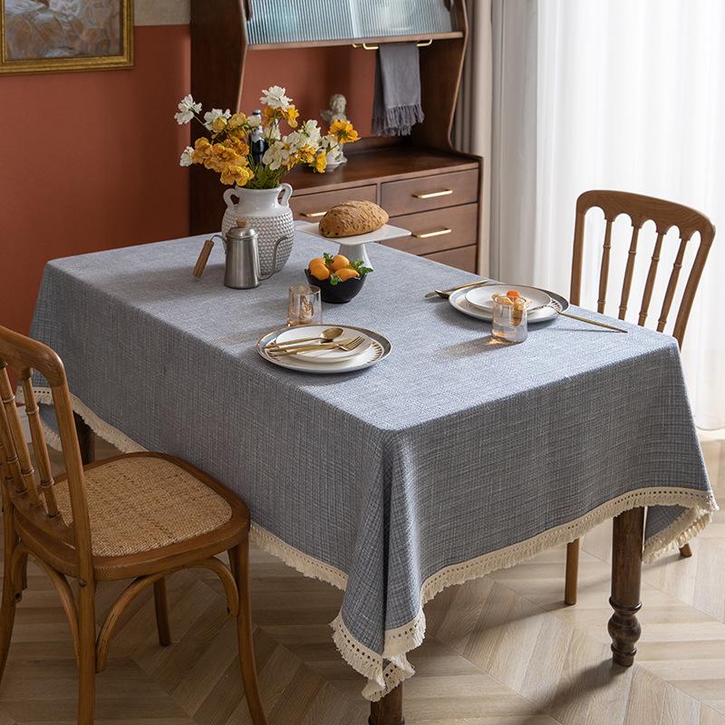 Скандинавская однотонная скатерть Ткань Вафельная Прямоугольная Домашняя Кофейный столик Обеденный стол Ткань Стол Ins Скатерть В наличии 90*90cm