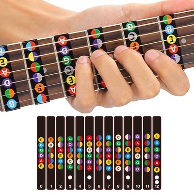Guitar Fretboard Notes Map Labels Stickers Guitarra Acssories 6 String Fingerboard Fret Decals for Guitar Beginner