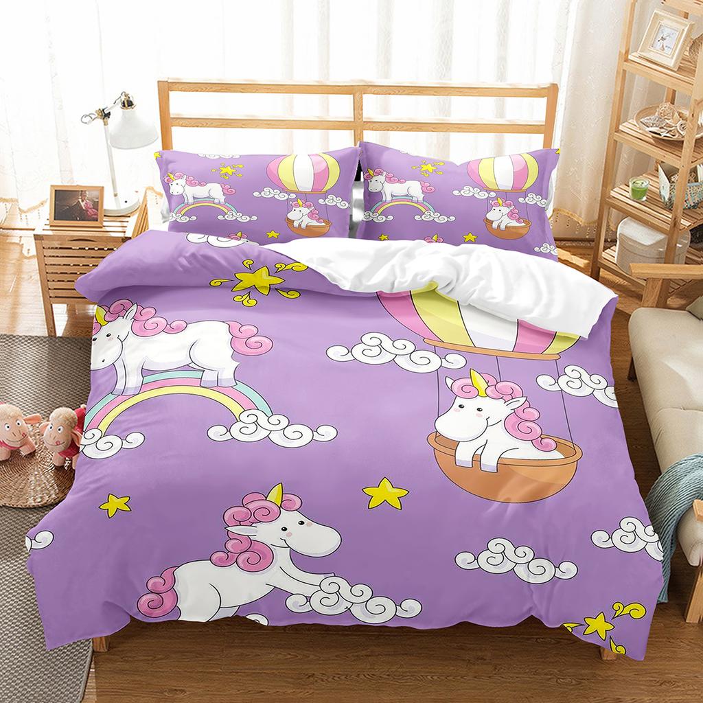 Air Balloon Duvet Cover Collection Single King Cartoon Animal Bedding Collection Cute Sika Deer Elephant Comforter Cover For Kids Teens