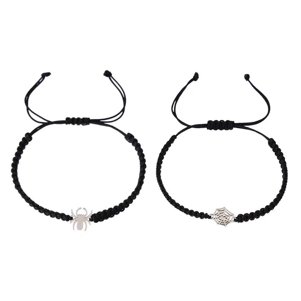 Bracciale Ragno Regolabile Fatto a Mano in Acciaio Inossidabile per Coppia Cartoni Animati Bracciale con Cordino all'Ingrosso