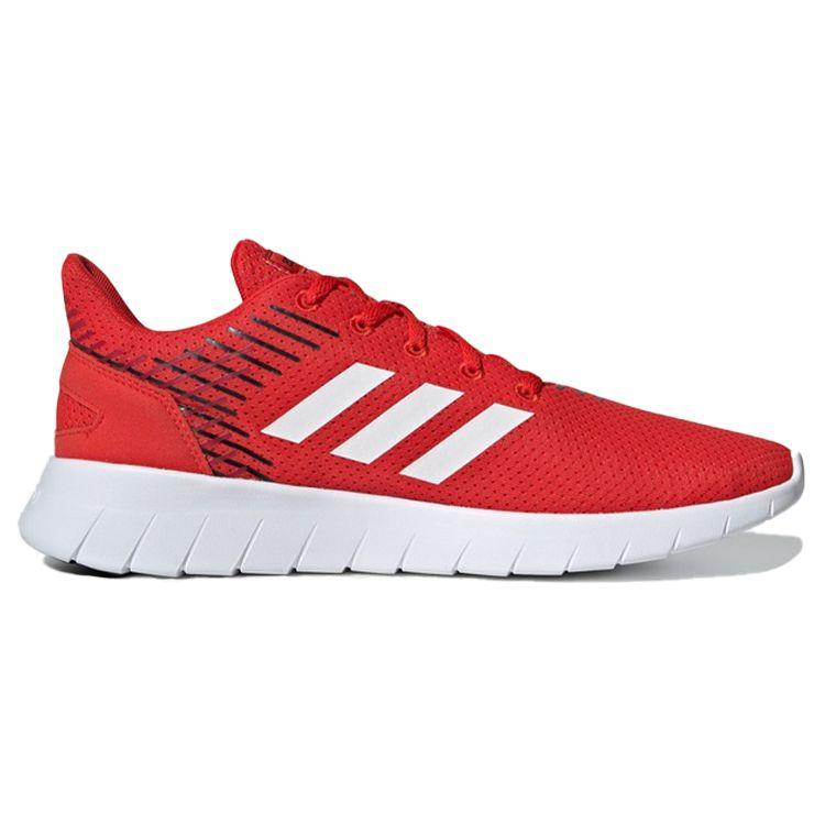 Adidas Asweerun Round Toe Lace-Up Fabric Shock Absorption Non-Slip Wear-Resistant Low-Top Running Shoes Men Sneakers Red White EE8446