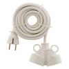 Prolongateur bi tête 3g1,5mm² - blanc 5m - 1 prise mâle + 2 prises femelle - blanc - zenitech