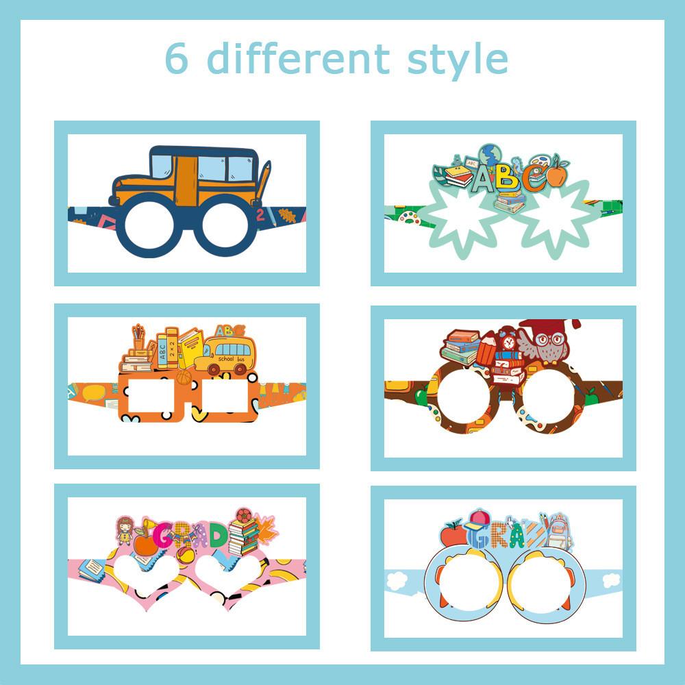 Theme Graduation Season Cartoon Pattern Paper Glasses Photography Props Decor