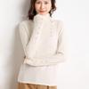 Cashmere Turtleneck Button-Up Sweater - Women's 2026 Autumn/Winter Loose Slimming Warm Base Layer