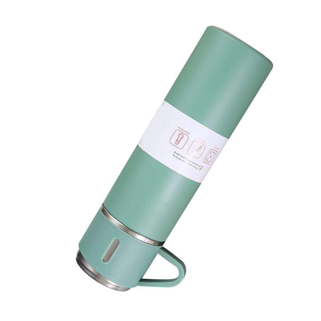 500ml Stainless Steel Vacuum Flask Set Portable Insulated Bottle with 3 Lids for Outdoor Travel