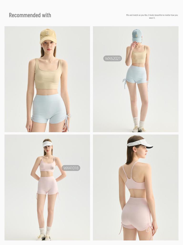 Women's High-Waisted Ballet Yoga Shorts, Three-Quarter Length, Butt-Lifting, Drawstring for Sleek Legs.