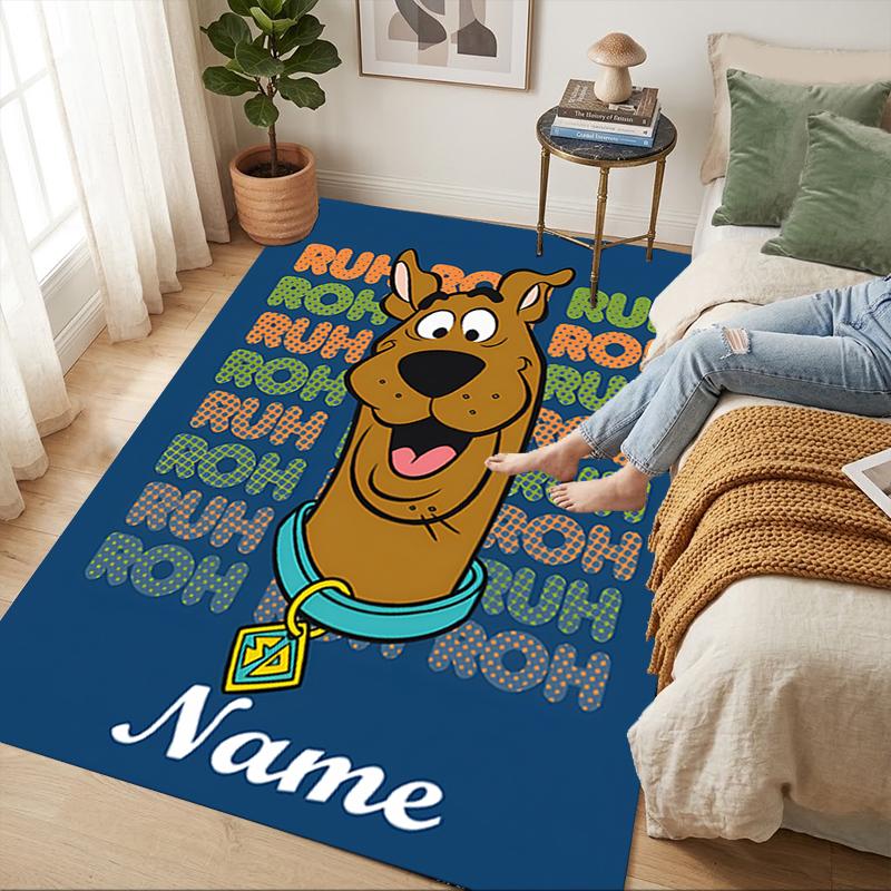 Custom Name Scooby Love Living Room Non-Slip Area Rug Soft Carpet for Bedroom Kids Playroom Sofa Office Home Decor Doormat