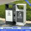 Large Stainless Steel Outdoor Trash Can for Parks and Municipal Areas