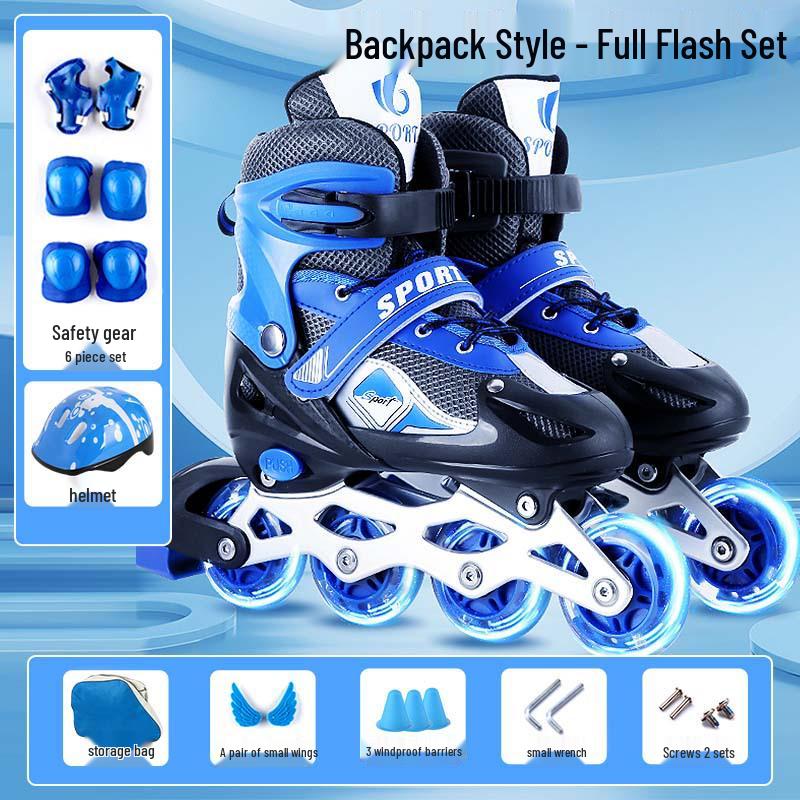 Adjustable PVC Inline Skates with Music Style - Flashing Wheels for Men, Women, and Children