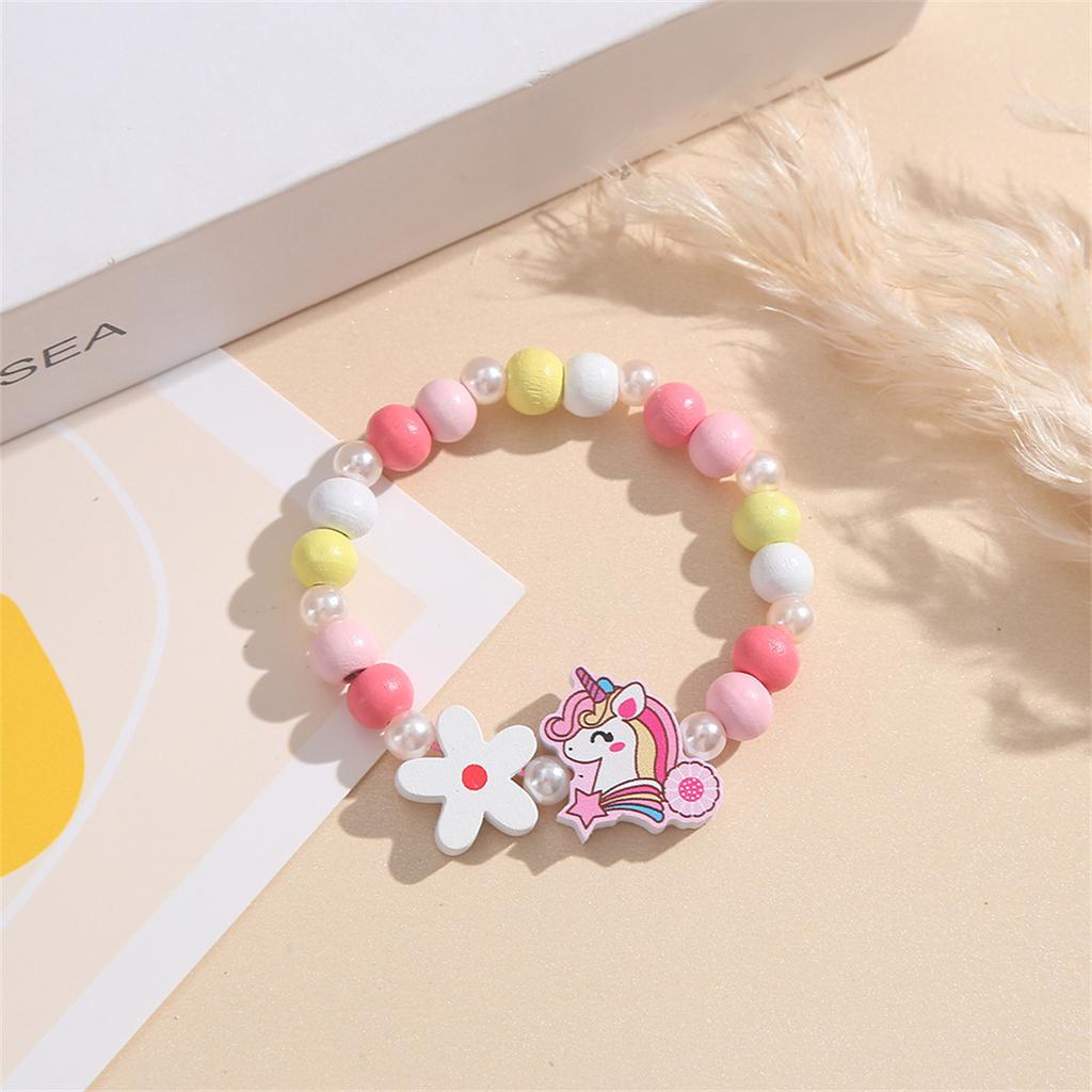 Flowers Fun Beads Cute Bracelet Cartoon Wooden Bracelets Best Friend Style Girls Star Moon Cloud Jewelry Accessories Trend