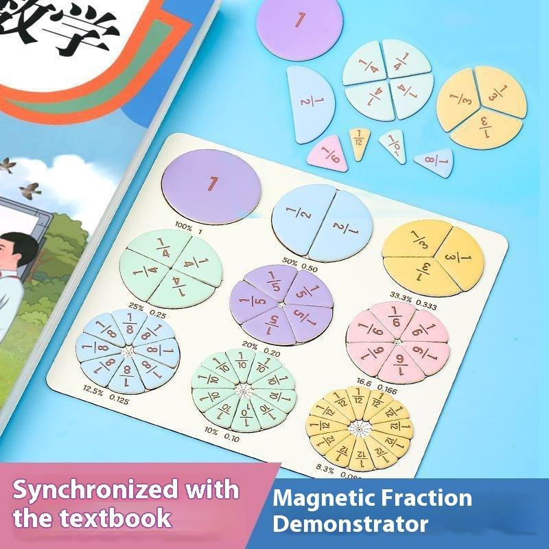 1 Set Kids Magnetic Fraction Tiles & Fraction Circles Math Manipulatives For Elementary Magnetic Fraction Educational Puzzle Toy