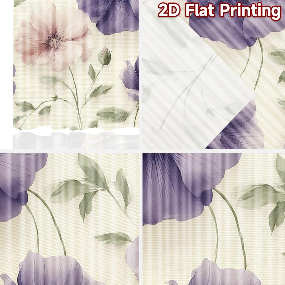 2D FLAT PRINTING 2pcs Curtains (Without Rod) Floral Spring Arrangement April Fools is Day holiday curtains with digital printing